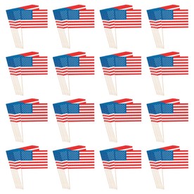4 1/2" x 3" Bulk 144 Pc. Small Paper American Flags on Sticks