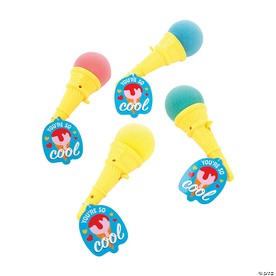 5" Ice Cream Cone Shooter Valentine Exchanges with Card for 12