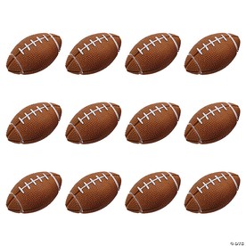 2" Mini Rubber Brown Footballs With White Laces Design - 12 Pc.