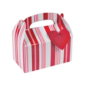 6 1/4" x 5 1/2" Valentine's Day Cardstock Favor Boxes with Tags - 12 Pc.