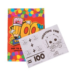 100th Day of School Dot to Dot Activity Books - 24 Pc.