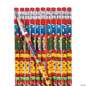 7 1/2" 100th Day of School Bright Multicolor Wood Pencils - 24 Pc.