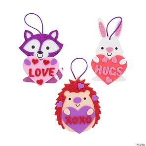 Valentine Animal Ornament Foam Craft Kit - Makes 12