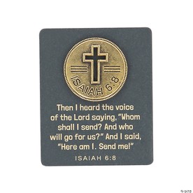 1 1/4" Religious Called to Serve Metal Prayer Tokens with Card - 12 Pc.