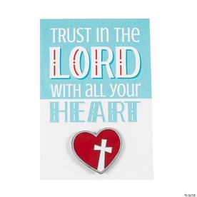 Trust In the Lord with All Your Heart Pins with Card - 36 Pc.