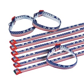 10" Patriotic USA Woven Nylon Friendship Bracelets – 12 Pc.