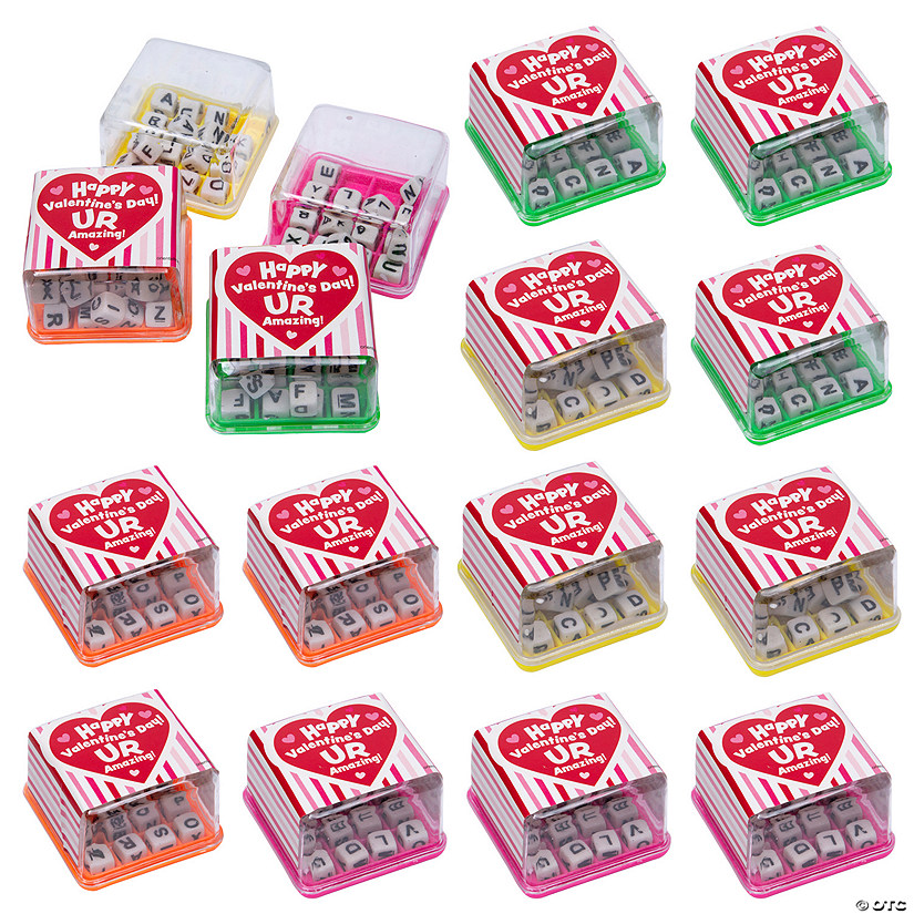 2" Mini Letter Game Valentine Exchanges with Sticker for 12 - 24 Pc.