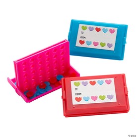 3" x 2" Mini Connect Disc Game Valentine Exchanges for 12