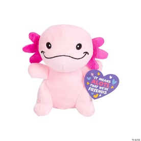 Stuffed Axolotl Valentine Exchanges with Card for 12