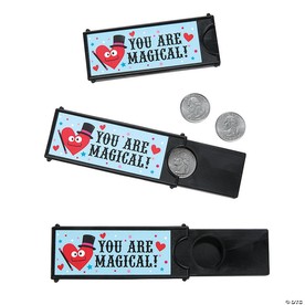 1 1/2" x 4" Valentine's Day Magic Coin Trick Handouts - 12 Pc.