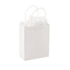 6 1/2" x 3 1/4" x 9" DIY Medium White Paper Gift Bags - 12 Pc.