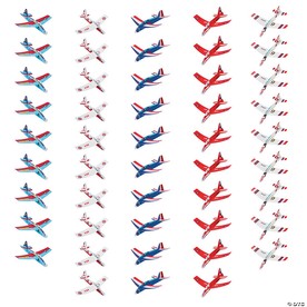 6 3/4" x 7" Bulk 48 Pc. Airplanes from Around the World Foam Gliders