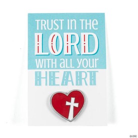 Trust In the Lord with All Your Heart Pins with Card - 36 Pc.