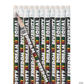 7 1/2" Colors of Diversity Black, Red, Yellow & Green Wooden Pencils - 24 Pc.
