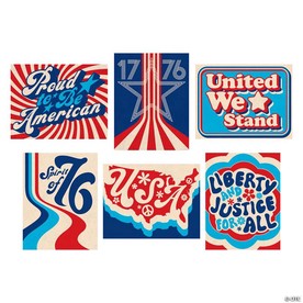 Retro Patriotic Jumbo Cutouts - 6 Pc.