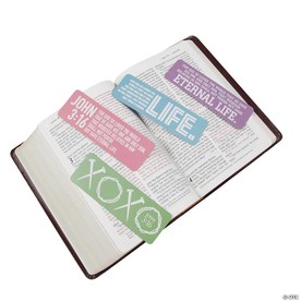 2" x 6" Religious Brightly Colored John 3:16 Cardstock Bookmarks - 24 Pc.