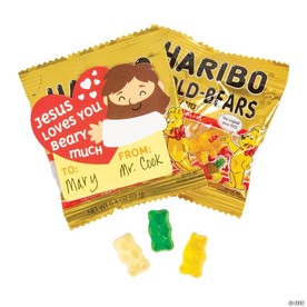 Jesus Loves You Berry Much Haribo® Gummi-Bear® Mini Pack Exchanges with Card for 35