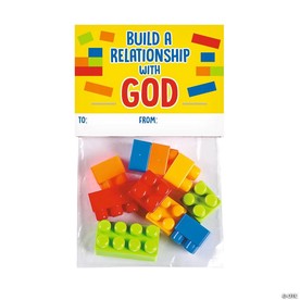 1" - 1 3/4" Color Brick Cross Valentine Exchanges for 12