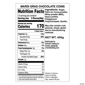 Mardi Gras Coins Chocolate Candy - 60 Pc.