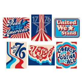 Retro Patriotic Jumbo Cutouts - 6 Pc.