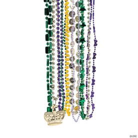 Bulk 100 Pc. Metallic Mardi Gras Bead Necklace Assortment