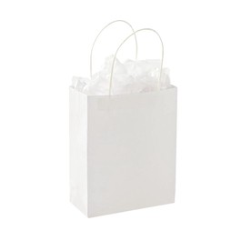6 1/2" x 3 1/4" x 9" DIY Medium White Paper Gift Bags - 12 Pc.