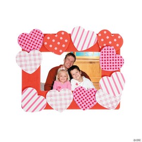 6 1/2" x 5" Valentine's Day Heart Picture Frame Magnet Craft Kit - Makes 12
