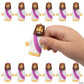2" Mini Jesus with Purple Sash Figurine Toys - 12 Pc.