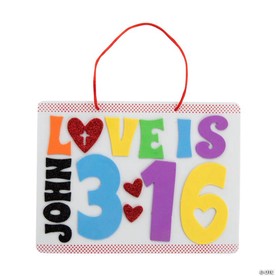 8" x 6" Valentine's Day Love Is John 3:16 Sign Craft Kit - Makes 12