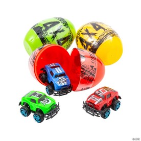 4" Monster Truck-Filled Plastic Easter Eggs - 12 Pc.