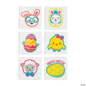 Charming Easter Glitter Temporary Tattoos - 72 Pc. for Festive Fun