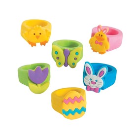 Colorful Easter Rings - 24 Pc. for Fun Celebrations