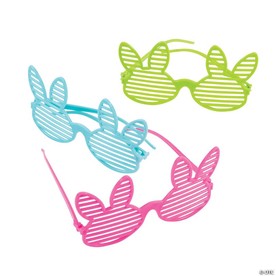 Bright and Colorful Kids Easter Bunny Shutter Glasses - 12 Pc.