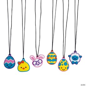 Charming Easter Character Necklaces - 48 Pc. for Egg Hunts and Rewards