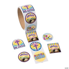 Vibrant He Lives Easter Sticker Roll - 100 Pc. for Creative Crafts