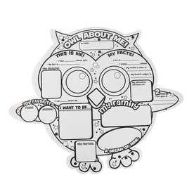20" x 17" Color Your Own Paper Owl About Me Posters - 30 Pc.
