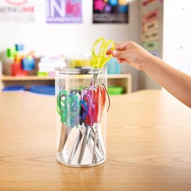 5" Metal School Scissors with Solid Color Plastic Grips - 12 Pc.