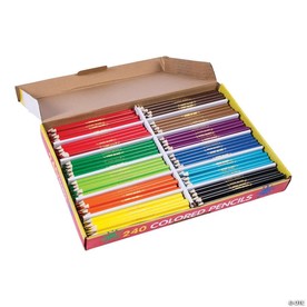 7 1/2" Bulk 240 Pc. Cool Colored Pencils Classpack - 12 Colors Per Pack