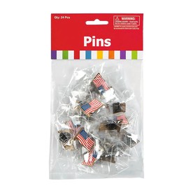 3/4" Bulk 72 Pc. Patriotic USA Flag Stars & Stripes Metal Pins