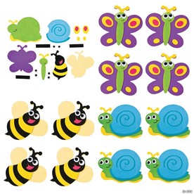 4 3/4" x 3 1/2" Bug Magnet Self-Adhesive Foam Craft Kit - Makes 12