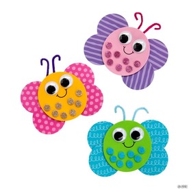6 1/4" x 5 3/4" Googly Eyes Butterfly Magnet Craft Kit - Makes 12