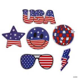 2" – 3" Bulk Patriotic Stars & Stripes Jumbo Vinyl Stickers - 144 Pc.