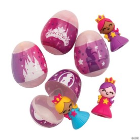 Sparkling Glitzy Princess Toy-Filled Easter Eggs - 12 Pc.