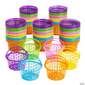 Bulk  72 Pc. Bright Round Plastic Easter Baskets