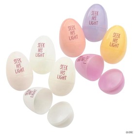 3" Religious UV Light Color-Changing Plastic Easter Eggs - 48 Pc.