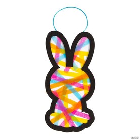 4 1/2" x 9" Easter Bright Bunny Suncatcher Foam Craft Kits - Makes 12