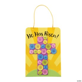 Religious Easter Button Sign Bible Foam Craft Kit - Makes 12