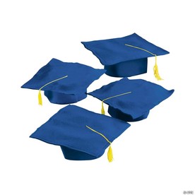 Kids Felt Elementary School Graduation Caps with Tassel - 12 Pc.