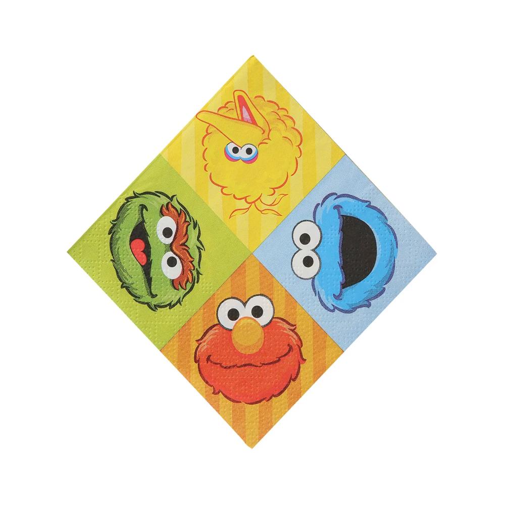 5" Sesame Street® Party Characters Disposable Beverage Napkins - 16 Ct.