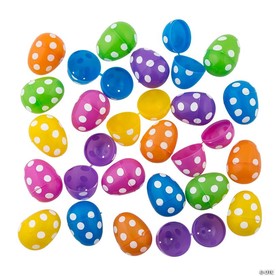2 1/2" Bulk 144 Pc. Bright Polka Dot Plastic Easter Eggs
